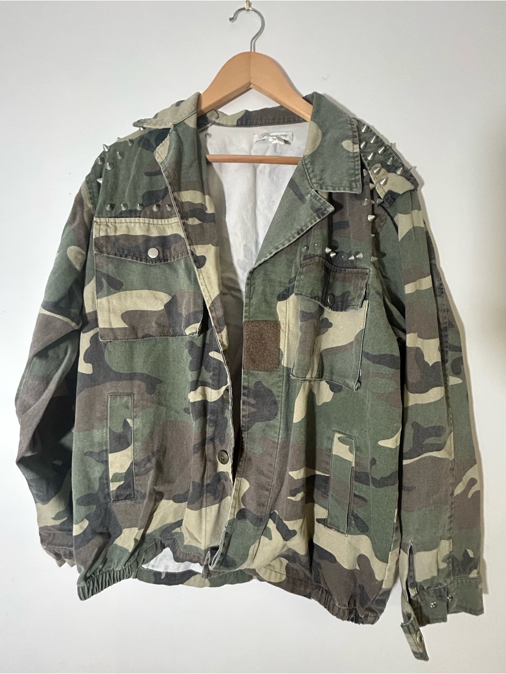 Rare Vintage 2010 Nasty Gal x Glamorous Studded Camo Military Jacket